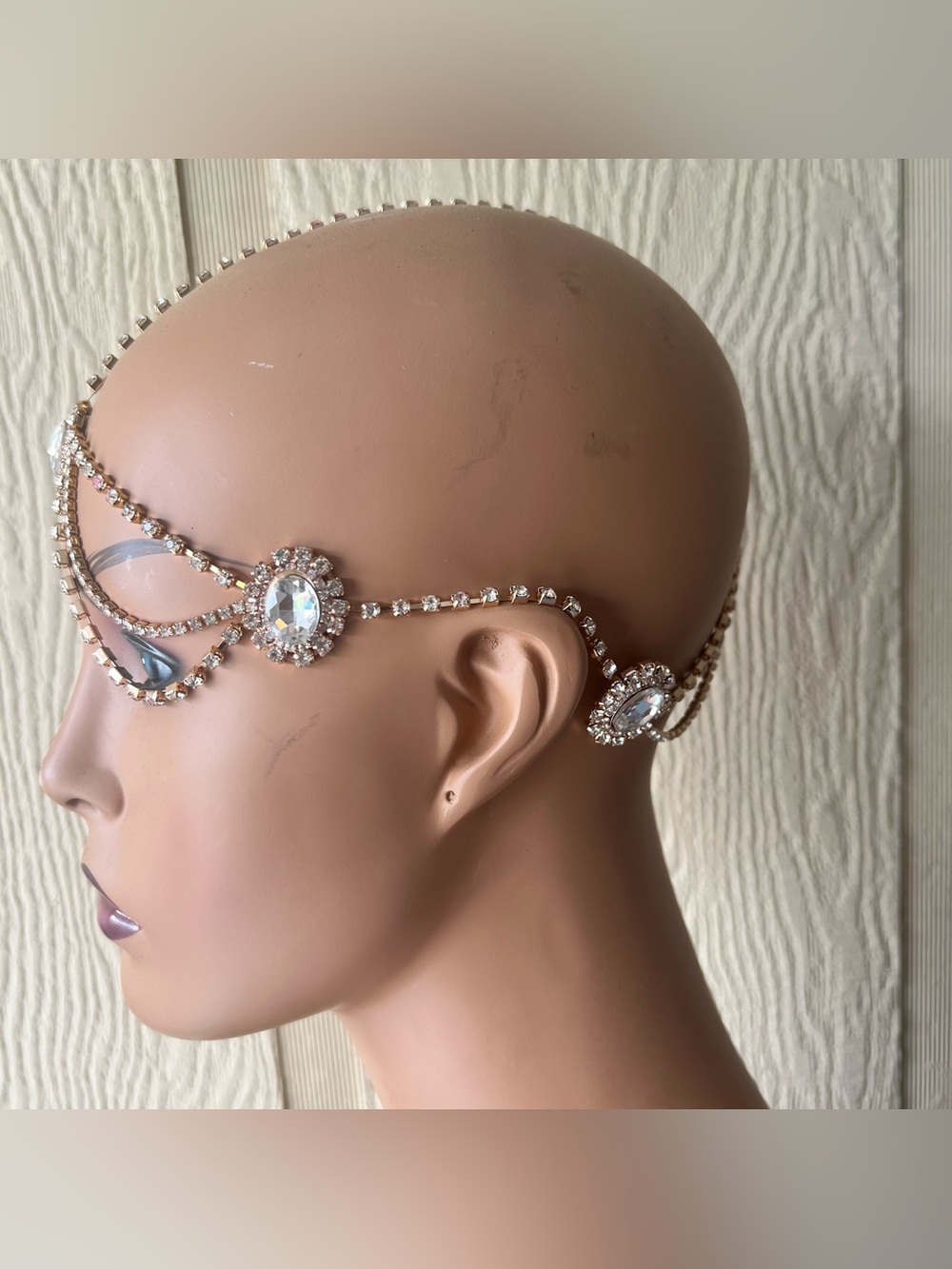 Boho Rhinestone Head Chain Hair Accessory Adjustable - Picture 2 of 2